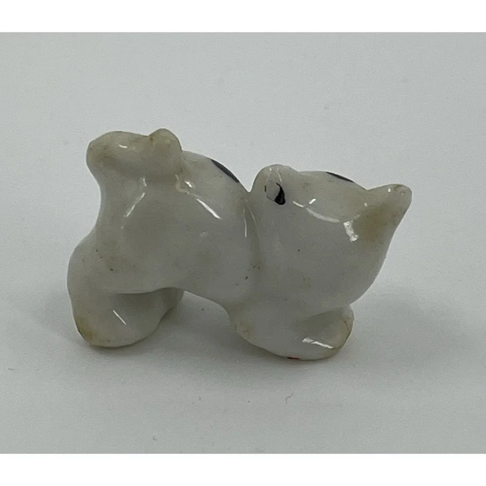 Terrier Small Dog w Puppies White Brown Occupied Japan Porcelain‎ Figurines HTF